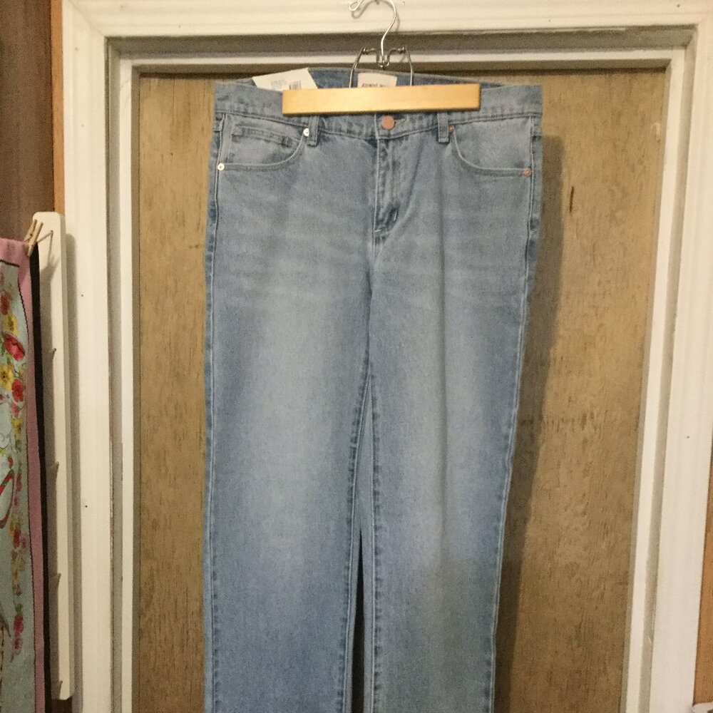 NWT Abrand Jeans size 12/30 low rise straight leg full length jeans light blue